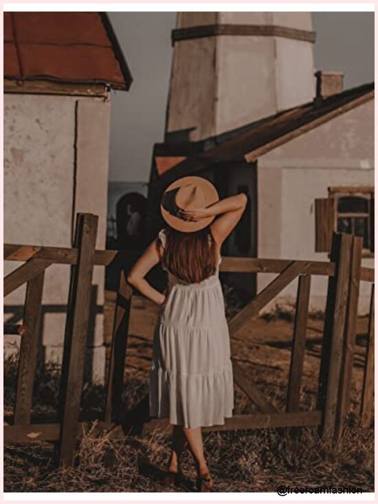 Classic Felt Fedora Wide Brim Hat with Belt Buckle - Adjustable